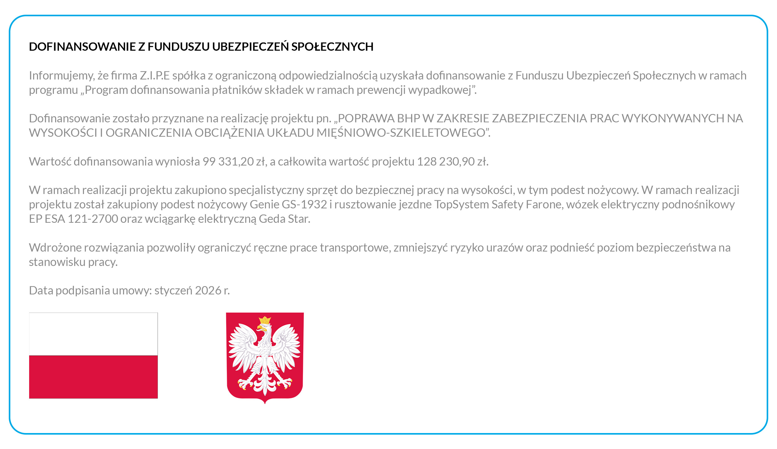 tabliczka dla ZIPE dotacja ZUS