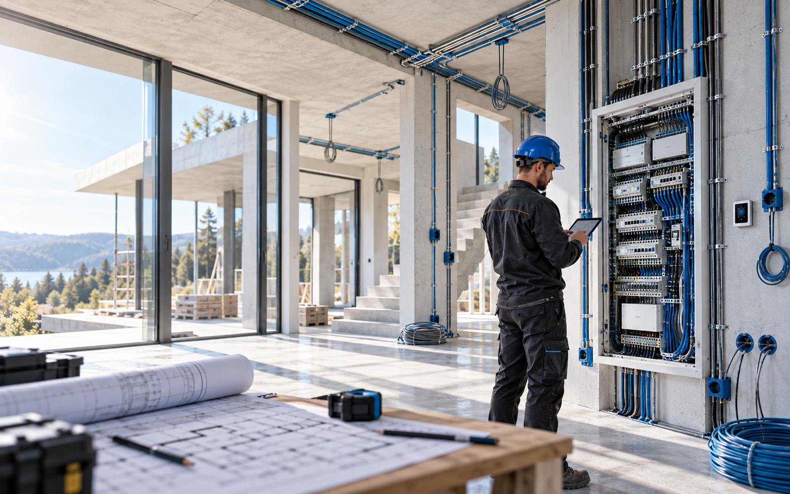 Smart Home w nowym domu – jak zaplanować instalację - Instalacja smart home w budowie